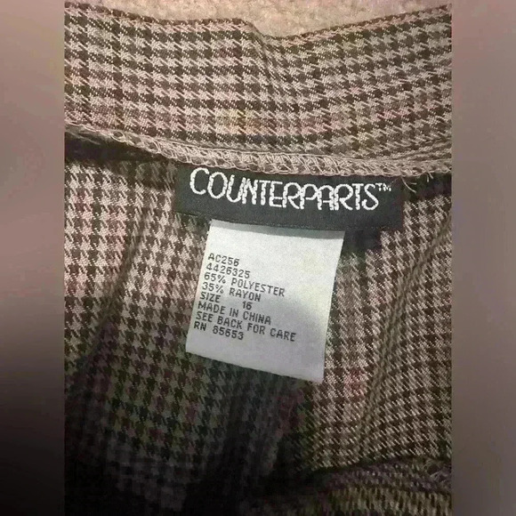 Vintage 80’s Counterparts Front Pleat Plaid Pants - Picture 3 of 5